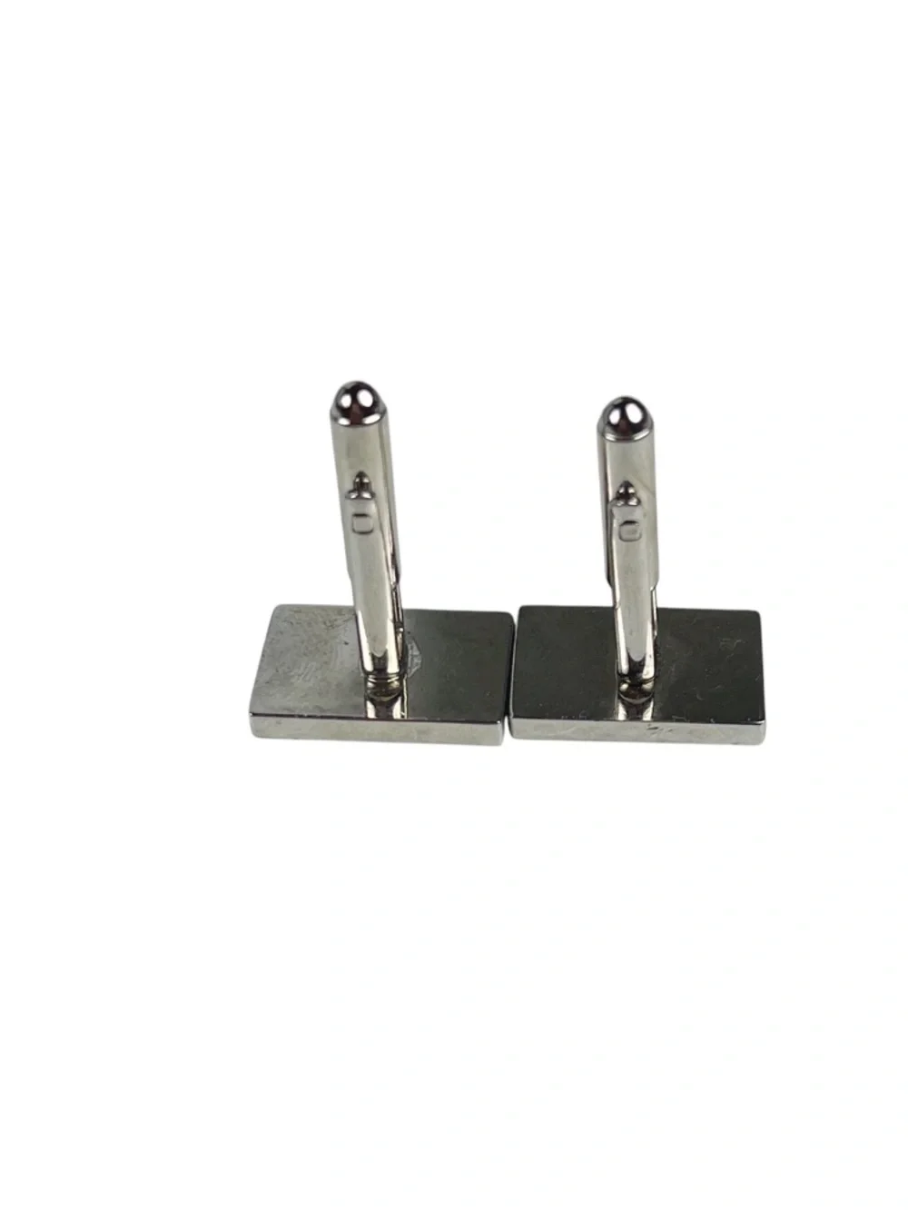 Men's Vintage Silver Rectangular Wave Pattern Cufflinks